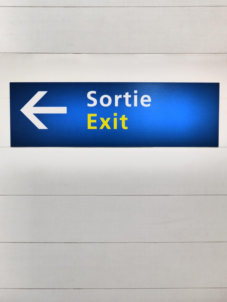 panneau sortie/ exit